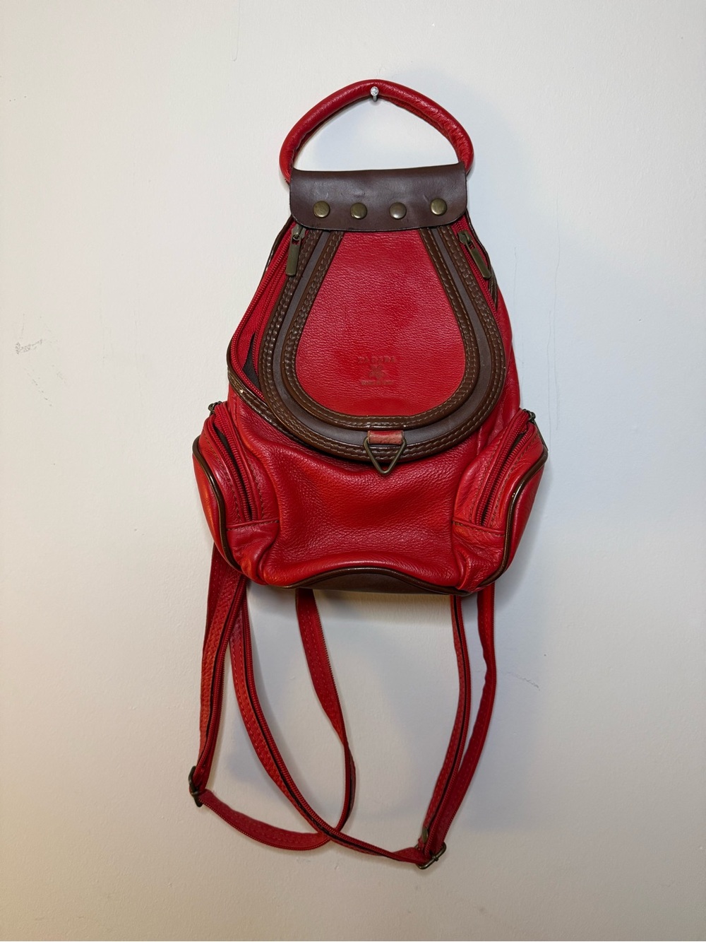 Genuine Italian leather vintage backpack by Zagara Milano